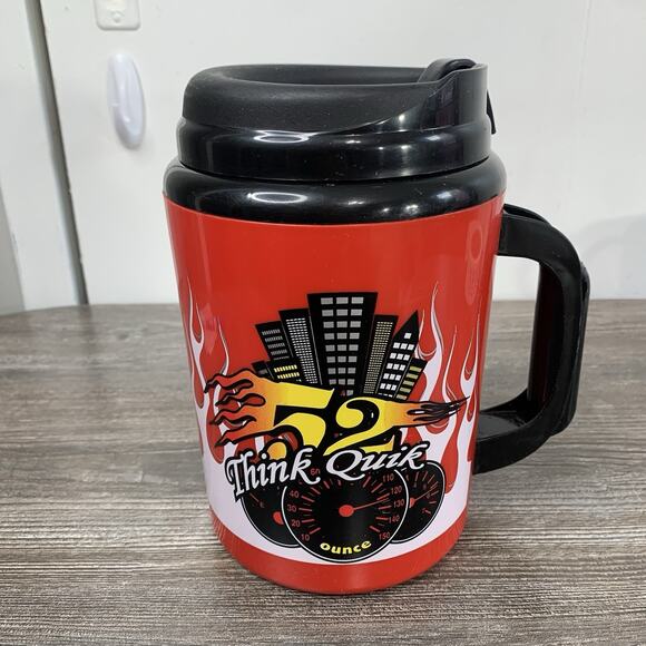 QUIK TRIP Super Insulated QT THERMO-SERV 52 OZ TRAVEL MUG Think Quik Flames Red - Picture 5 of 9